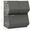 vidaXL Stackable Storage Box Set of 3 Pieces Fabric Anthracite
