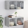 vidaXL Wall Cabinets with Glass Doors 2 pcs Grey Sonoma 68.5x37x35 cm