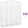 vidaXL Arched Gabion Baskets 10 pcs 200x50x220/240 cm Galvanised Iron