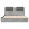 vidaXL Bed Frame with LED without Mattress Concrete Grey 120x200 cm