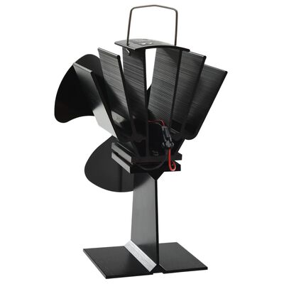 vidaXL Heat Powered Stove Fan 3 Blades Black | vidaXL.co.uk