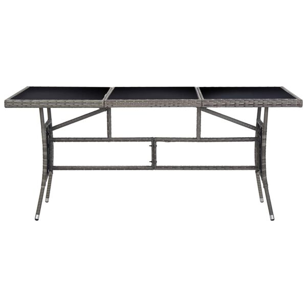 vidaXL Garden Table Grey 170x80x74 cm Poly Rattan