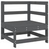 vidaXL Garden Corner Sofa Grey Solid Wood Pine