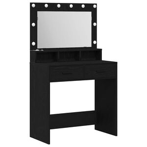 vidaXL Dressing Table Black Oak 79 x 41 x 135 cm Engineered Wood