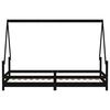 vidaXL Kids Bed Frame Black 90x200 cm Solid Wood Pine