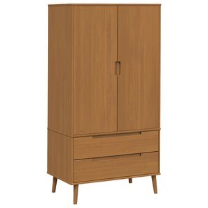 vidaXL Wardrobe MOLDE Caramel 90 x 55 x 175 cm Solid Pine Wood