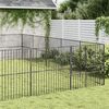 vidaXL Dog Playpen 20 Panels Black Galvanised Steel