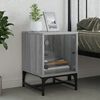 vidaXL Bedside Cabinet with Glass Door Grey Sonoma 35x37x50 cm