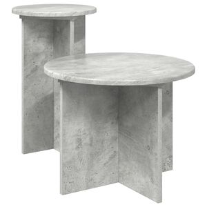 vidaXL Side Table Set with Storage 2 pcs Concrete Grey Engineered Wood