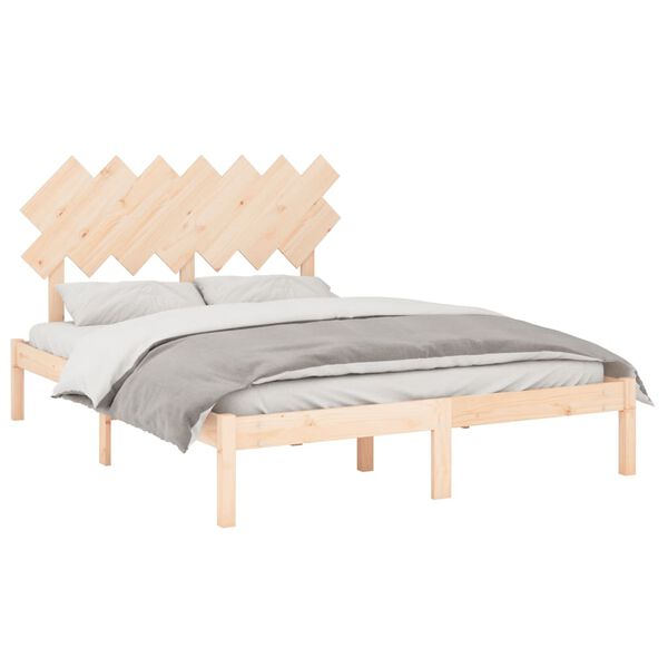 vidaXL Bed Frame without Mattress 150x200 cm King Size King Size Solid Wood