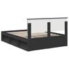 vidaXL Bed Frame with Headboard Black 135 x 190 cm Solid Pine Wood