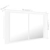 vidaXL LED Bathroom Mirror Cabinet White 90x12x45 cm Acrylic
