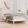 vidaXL Bed Frame with Headboard White 75 x 190 cm Solid Pine Wood