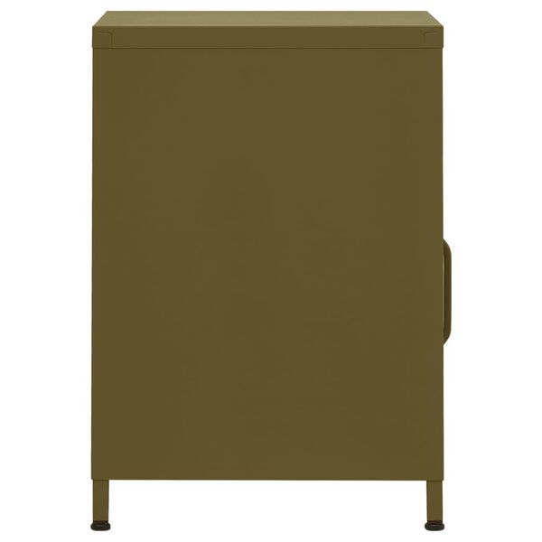 vidaXL Nightstands 2 pcs Olive Green 35x35x51 cm Steel