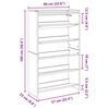 vidaXL Shoe Rack Grey Sonoma 60x25x100 cm Engineered Wood