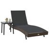 vidaXL Sun Lounger with Table 2 pcs Brown, black 40 x 40 x 40.5 cm