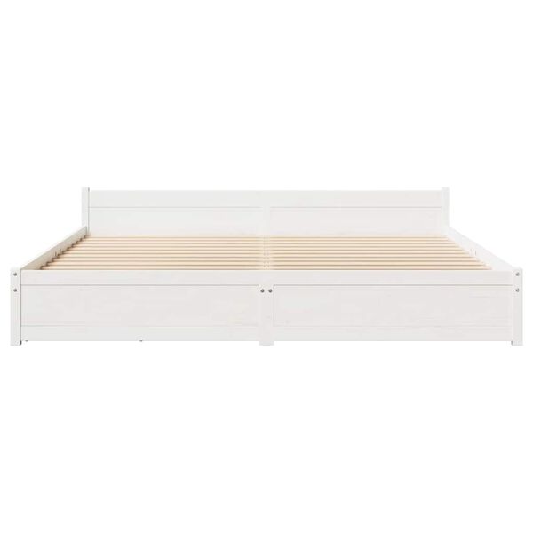 vidaXL Bed Frame without Mattress White 200x200 cm Solid Wood Pine