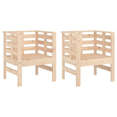 vidaXL Garden Chairs 2 pcs 61.5x53x71 cm Solid Wood Pine