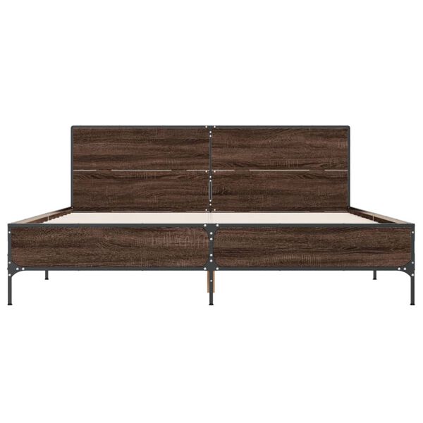 vidaXL Bed Frame without Mattress Brown Oak 140x200 cm