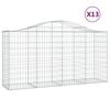 vidaXL Arched Gabion Baskets 13 pcs 200x50x100/120 cm Galvanised Iron
