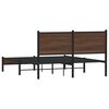 vidaXL Metal Bed Frame without Mattress Brown Oak 150x200 cm King Size