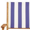 vidaXL Folding Garden Chairs 4 pcs Blue and White Fabric and Solid Wood