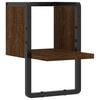 vidaXL Wall Shelf with Bar Brown Oak 20x25x30 cm