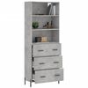 vidaXL Highboard Concrete Grey 69.5x34x180 cm Engineered Wood