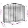 vidaXL Arched Gabion Basket 200x50x140/160 cm Galvanised Iron