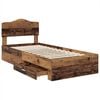 vidaXL Bed Frame with Headboard Old Wood 90 x 200 cm Engineered Wood