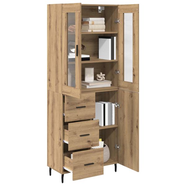 vidaXL Highboard with Drawer 2 pcs Artisan Oak Engineered Wood