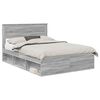 vidaXL Bed Frame Grey Sonoma 140 x 190 cm Solid Pine Wood