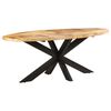 vidaXL Dining Table Oval 200x100x75 cm Rough Mango Wood