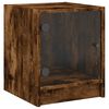 vidaXL Bedside Cabinets with Glass Doors 2 pcs Smoked Oak 35x37x42 cm
