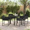 vidaXL Garden Dining Set 5 pcs Black Poly Rattan