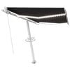 vidaXL Manual Retractable Awning with LED 350x250 cm Anthracite