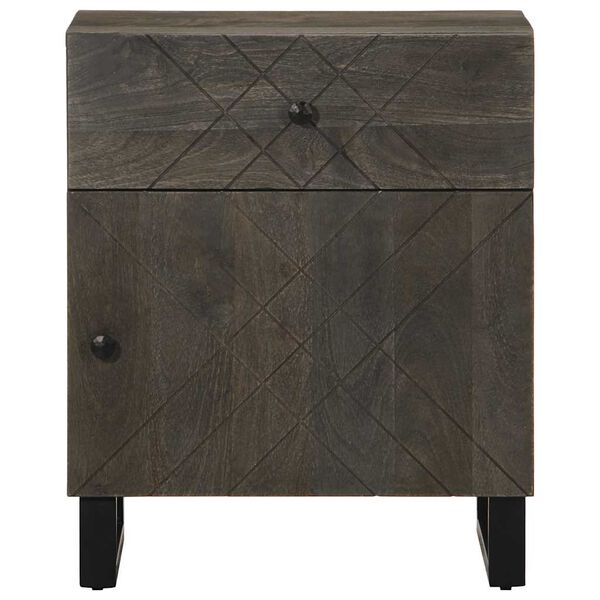 vidaXL Bedside Cabinet Black 50x33x60 cm Solid Wood Mango