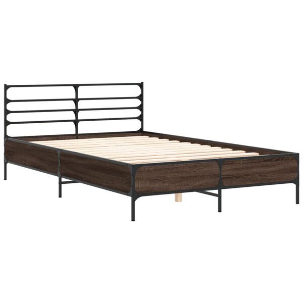 vidaXL Bed Frame without Mattress Brown Oak 140x190 cm