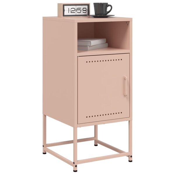 vidaXL Bedside Cabinets 2 pcs Pink 36x39x78 cm Steel