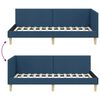 vidaXL Corner Bed Frame with Headboard Blue 90 cm x 190 cm Velvet