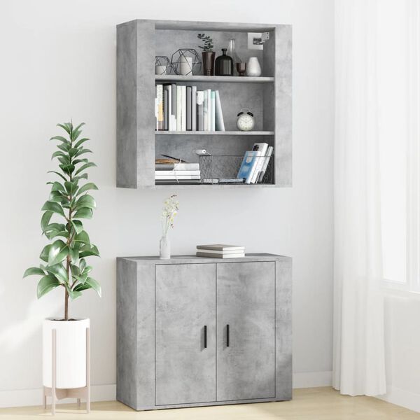vidaXL Highboard Concrete Grey Engineered Wood