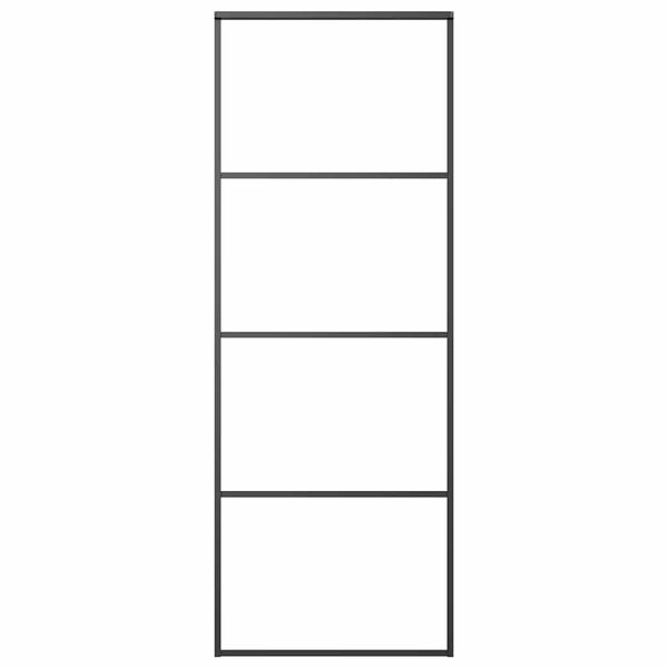 vidaXL Sliding Door Frosted ESG Glass and Aluminium 76x205 cm Black