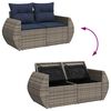 vidaXL 6 Piece Garden Sofa Set with Cushions Grey Poly Rattan Acacia
