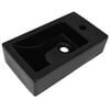 vidaXL Basin with Faucet Hole Rectangular Ceramic Black 46x25.5x12 cm