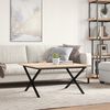 vidaXL Coffee Table X-Frame 90x90x45 cm Solid Wood Pine and Steel