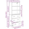 vidaXL Highboard Old Wood 69.5 x 32.5 x 180 cm Engineered Wood