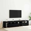 vidaXL TV Cabinet 2 pcs Black Oak 200 x 37 x 40 cm Engineered Wood