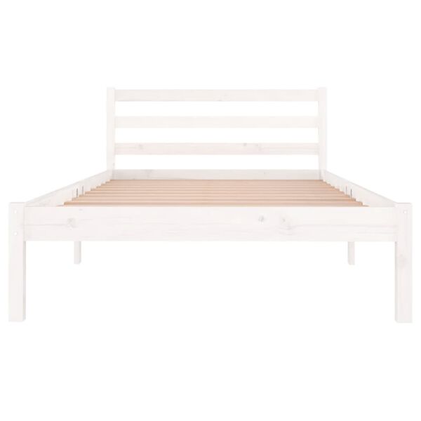 vidaXL Bed Frame without Mattress Solid Wood Pine 100x200cm White