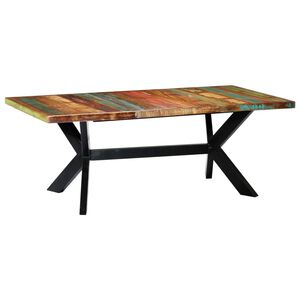 vidaXL Dining Table | Multicolour | Reclaimed Wood | 200 cm | Industrial