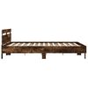 vidaXL Bed Frame with LED without Mattress Smoked Oak 200x200 cm